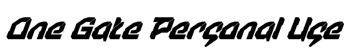 One Gate Personal Use Font Image