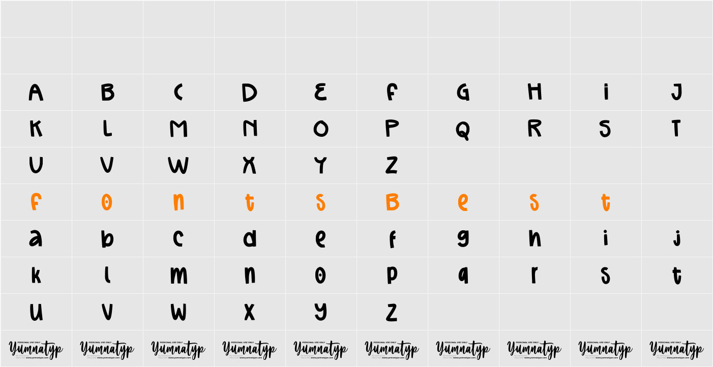 Fresh Spirit Personal Use Character Map