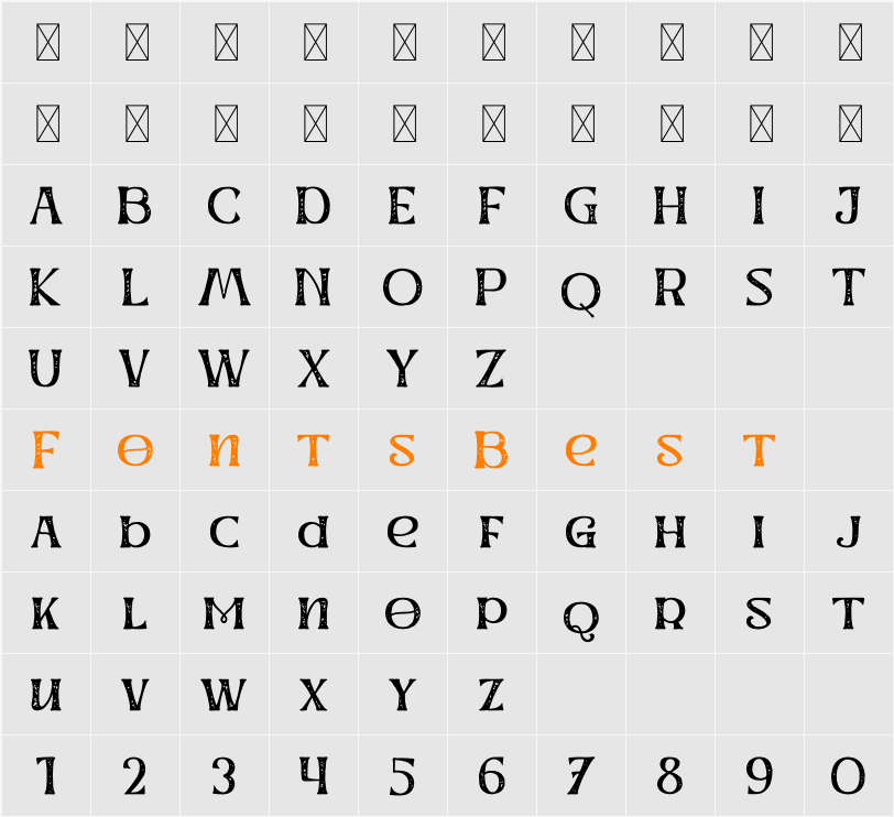 Werd Display One Texture Character Map