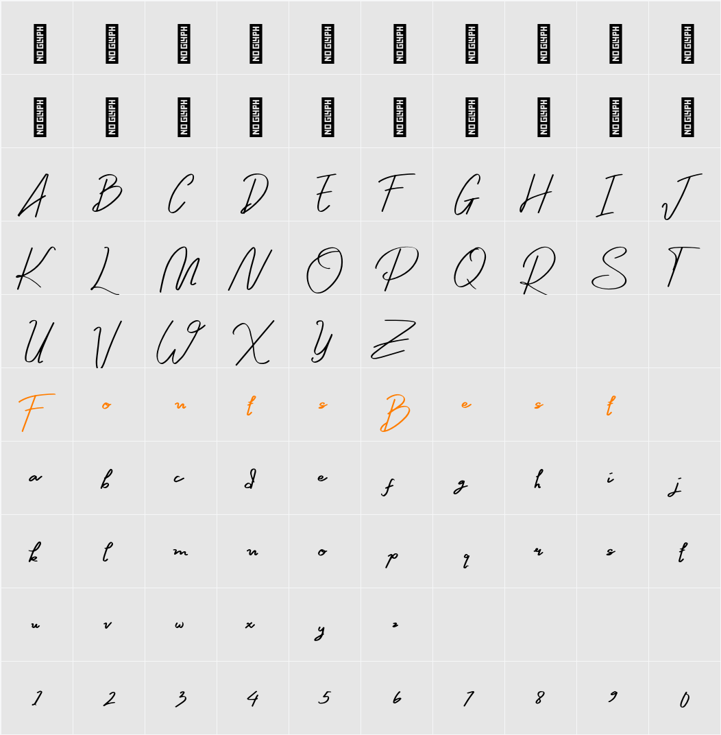 Denandra Personal Use Character Map