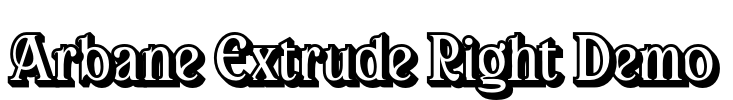 Arbane Extrude Right Demo Font Image