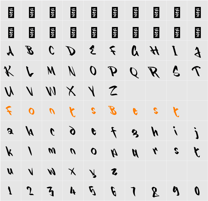 f Falsetag Character Map