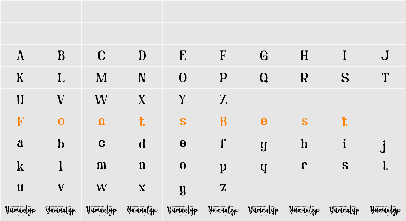 Rhythm Cares Personal Use Character Map