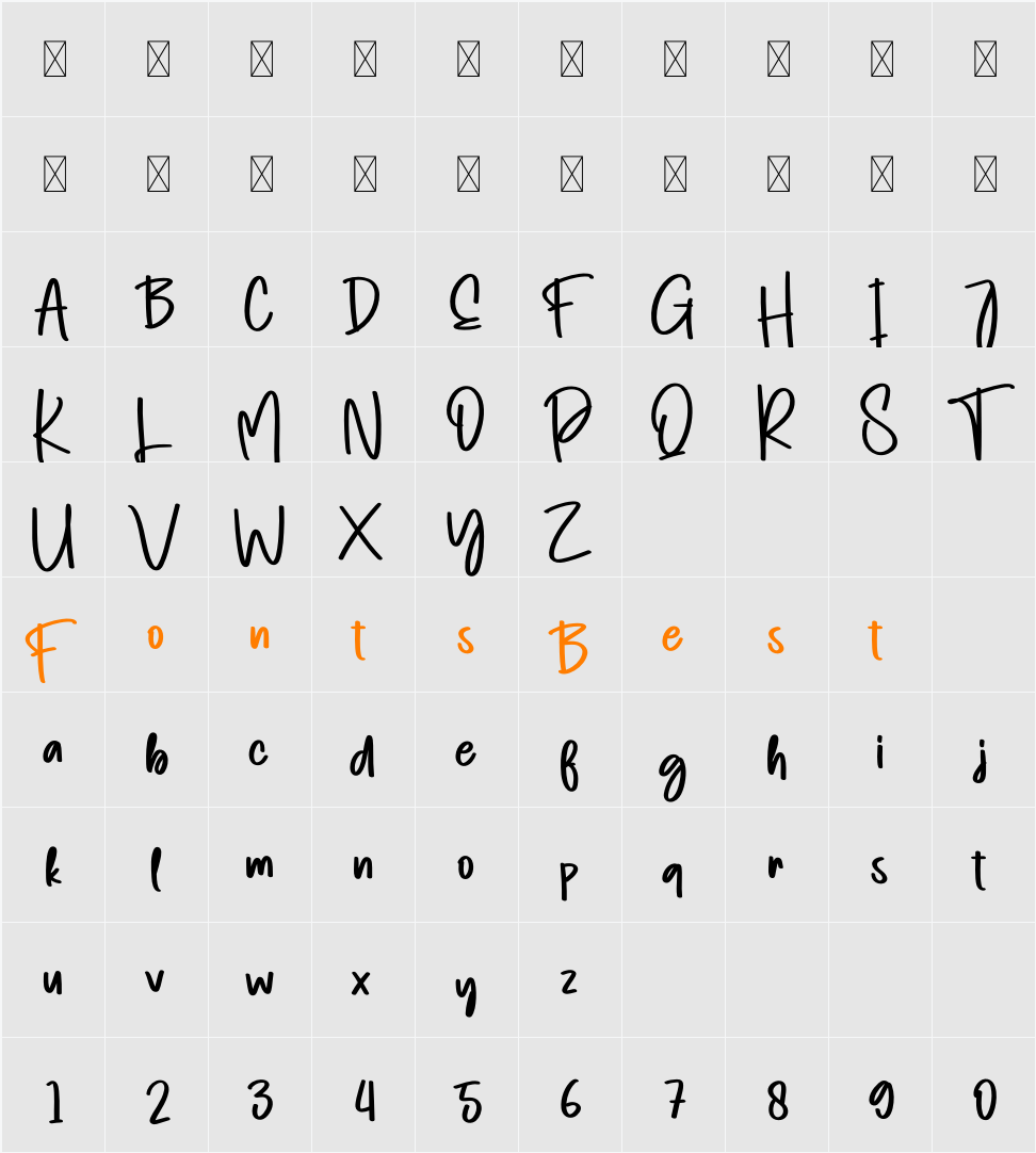 Wonderline Character Map