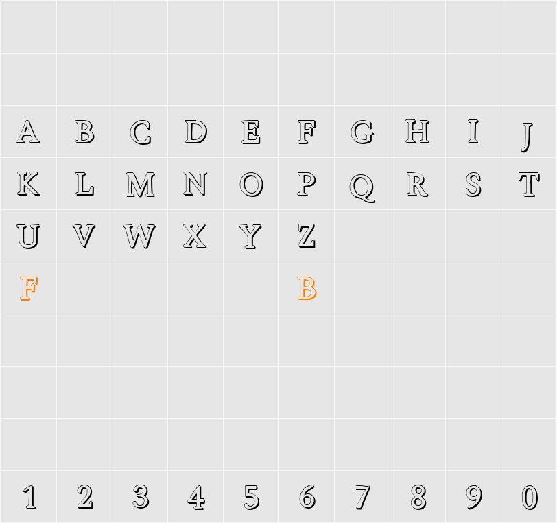 AREA 3D  Character Map