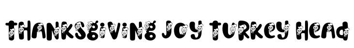 Thanksgiving Joy Turkey Head Font Image