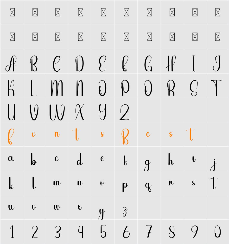 Citicon Character Map