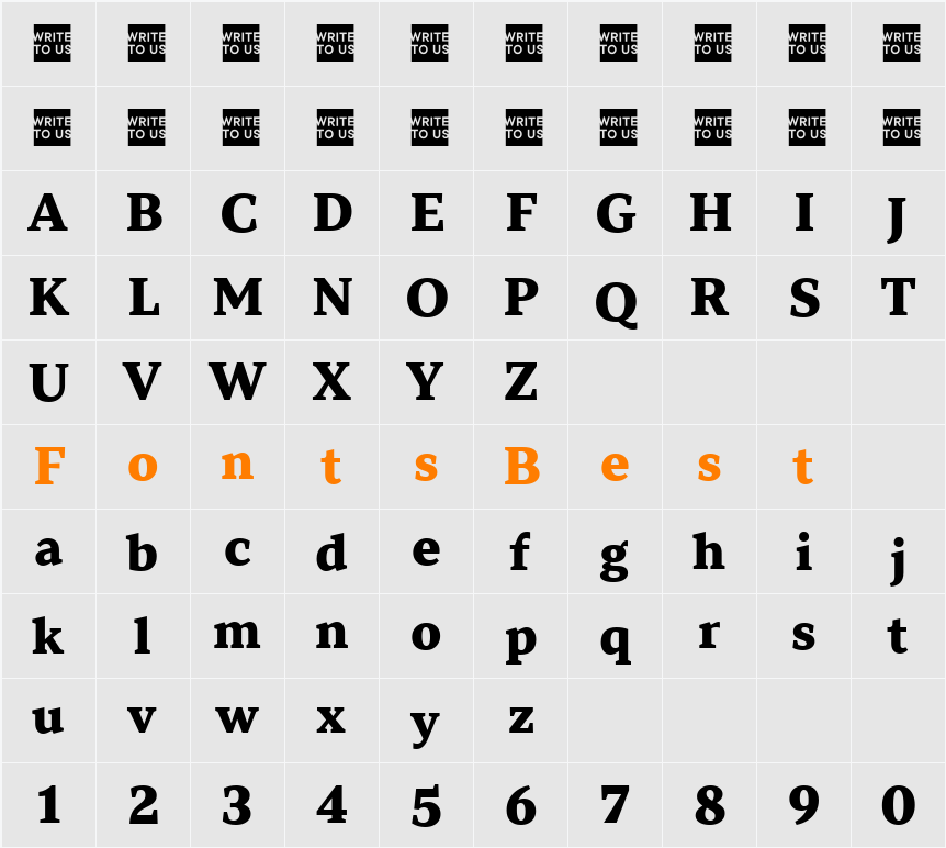 TT Norms Pro Serif Trl XBd Character Map