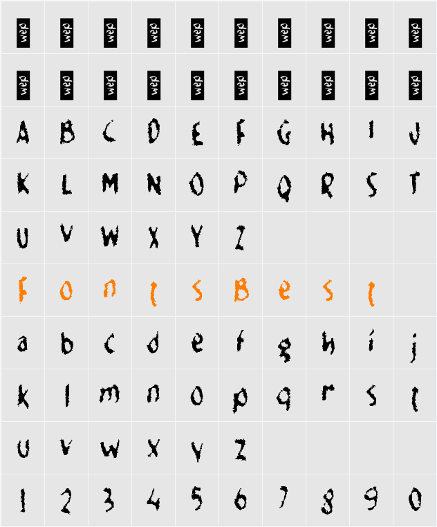 f Fodrocy Character Map