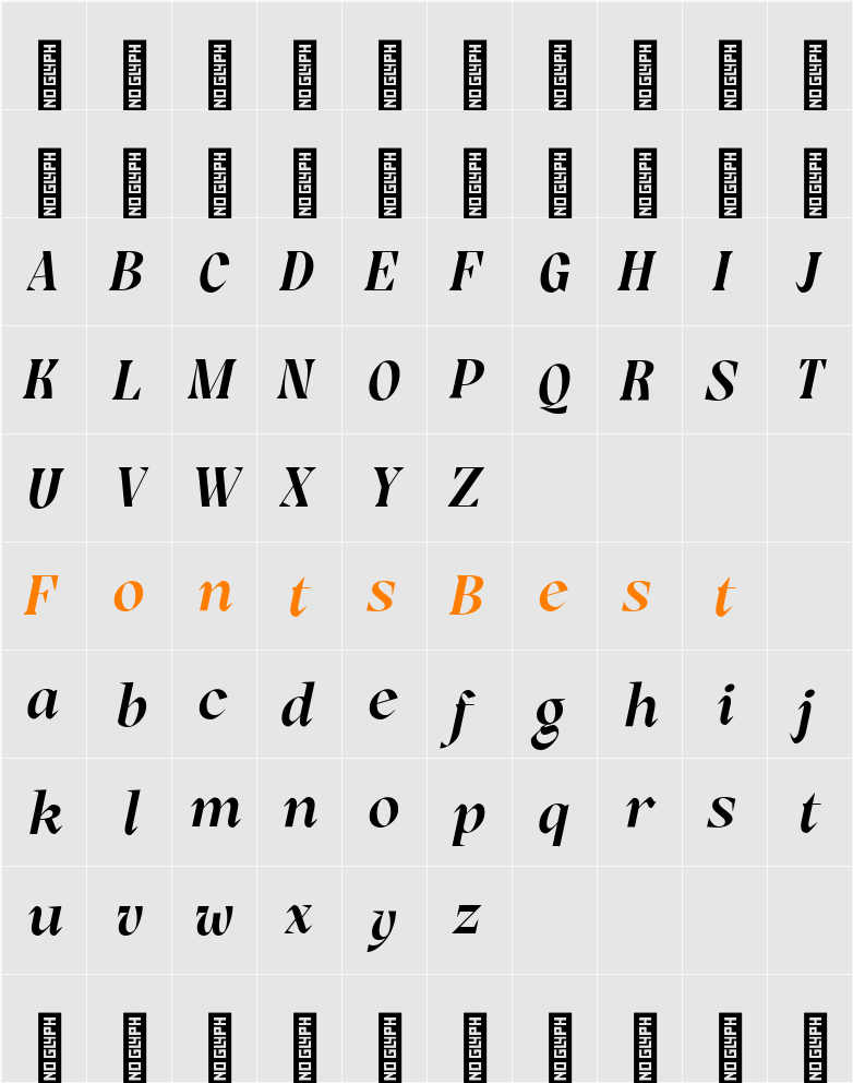 Rogik Semibold Italic Character Map
