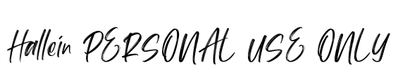 Hallein PERSONAL USE ONLY Font Image