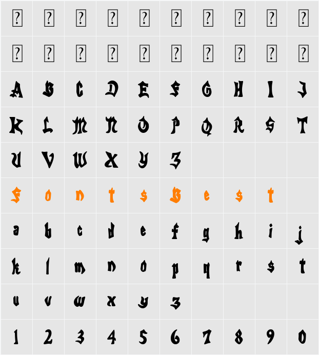 Batallón de Dolor Character Map