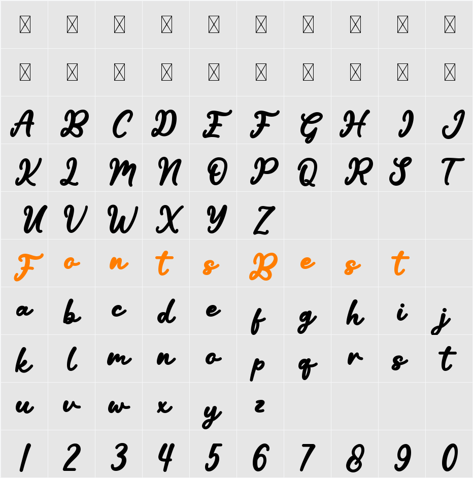 Michela Character Map