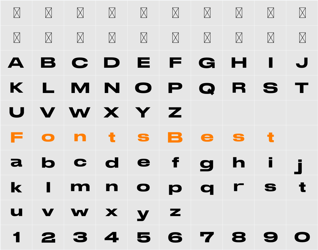 Stretch Pro Character Map