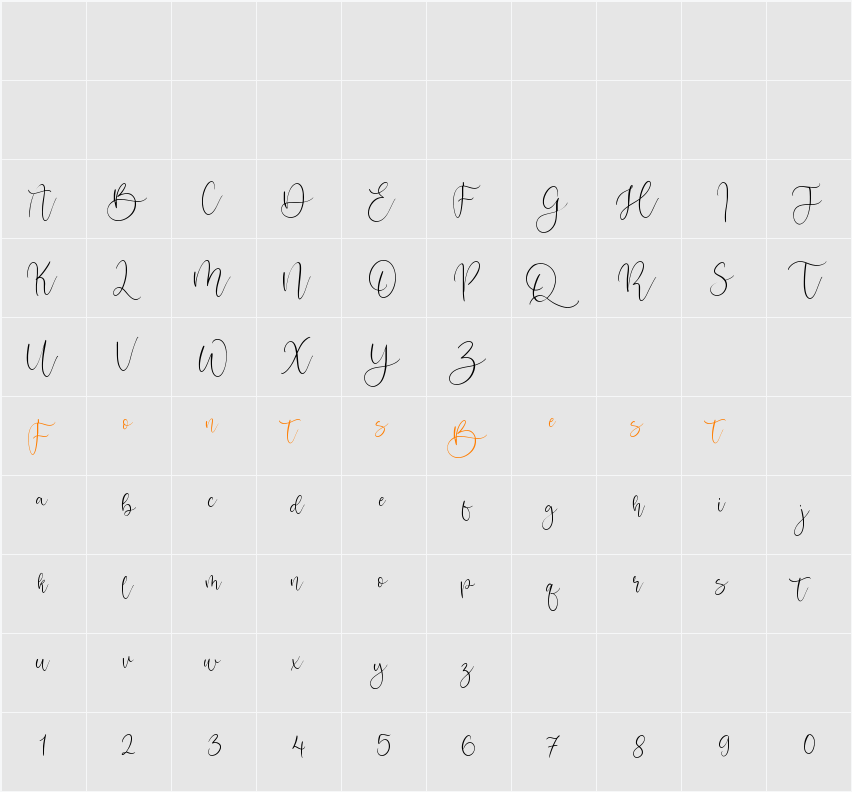 Mint Condition Character Map