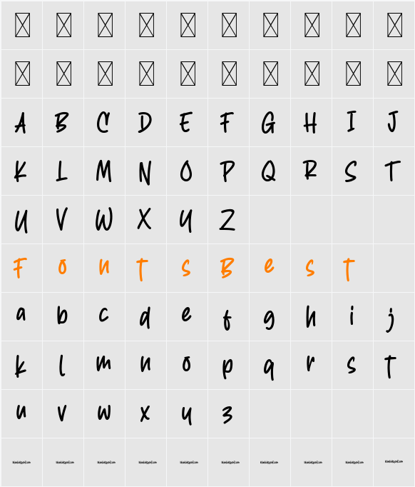 Right Howers Character Map