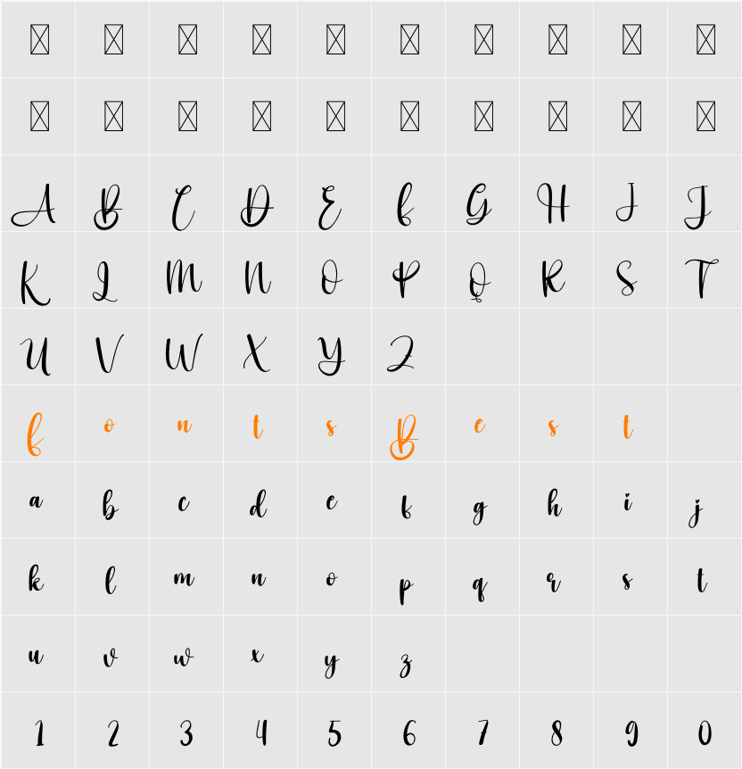 Thunder Character Map