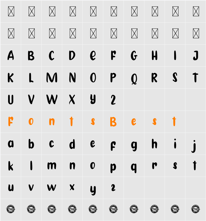 RiceberryDemo Character Map