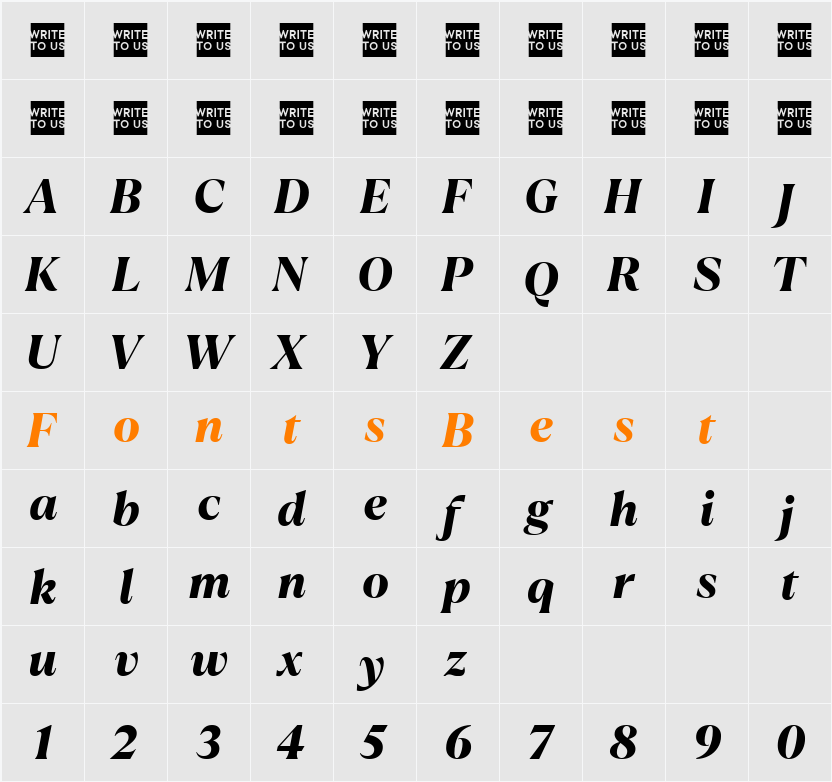 TT Ramillas Trl ExtraBold Character Map