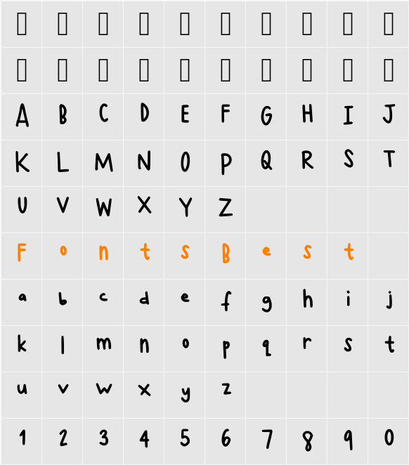 Aegyohome Character Map