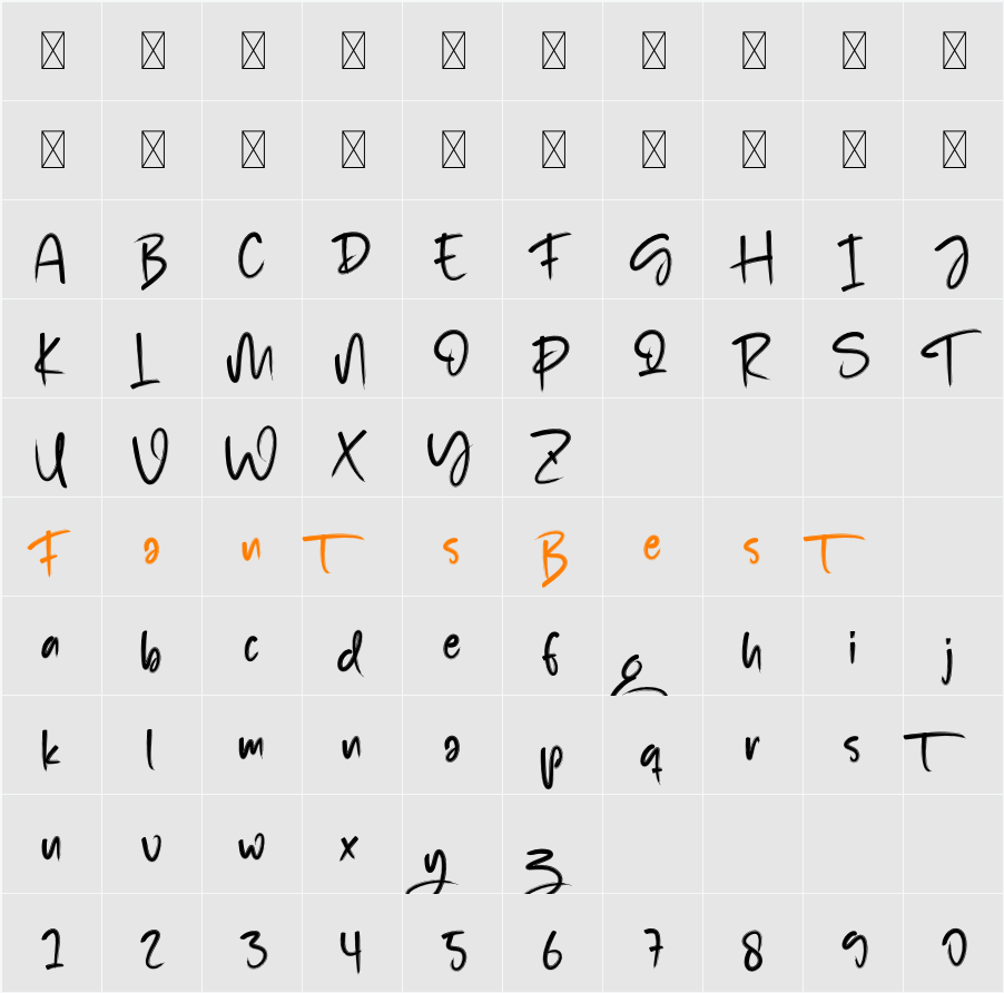 Brush Signature Character Map