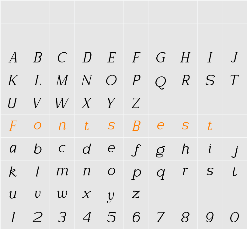 Font 127 Character Map