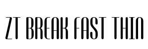 ZT Break Fast Thin Font Image