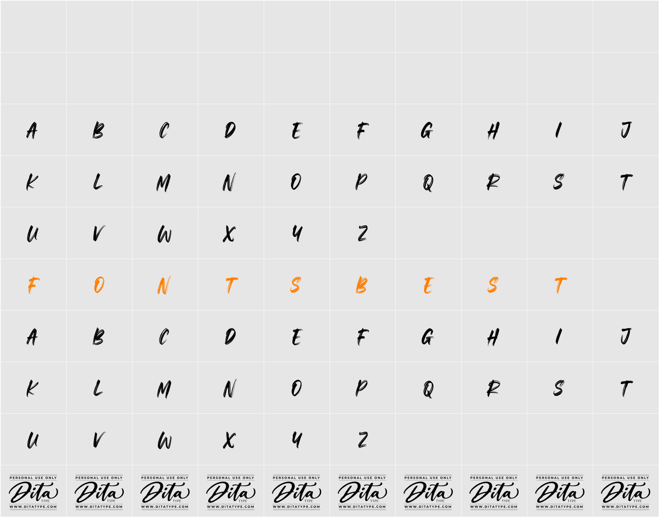 Black Butter Personal Use Character Map