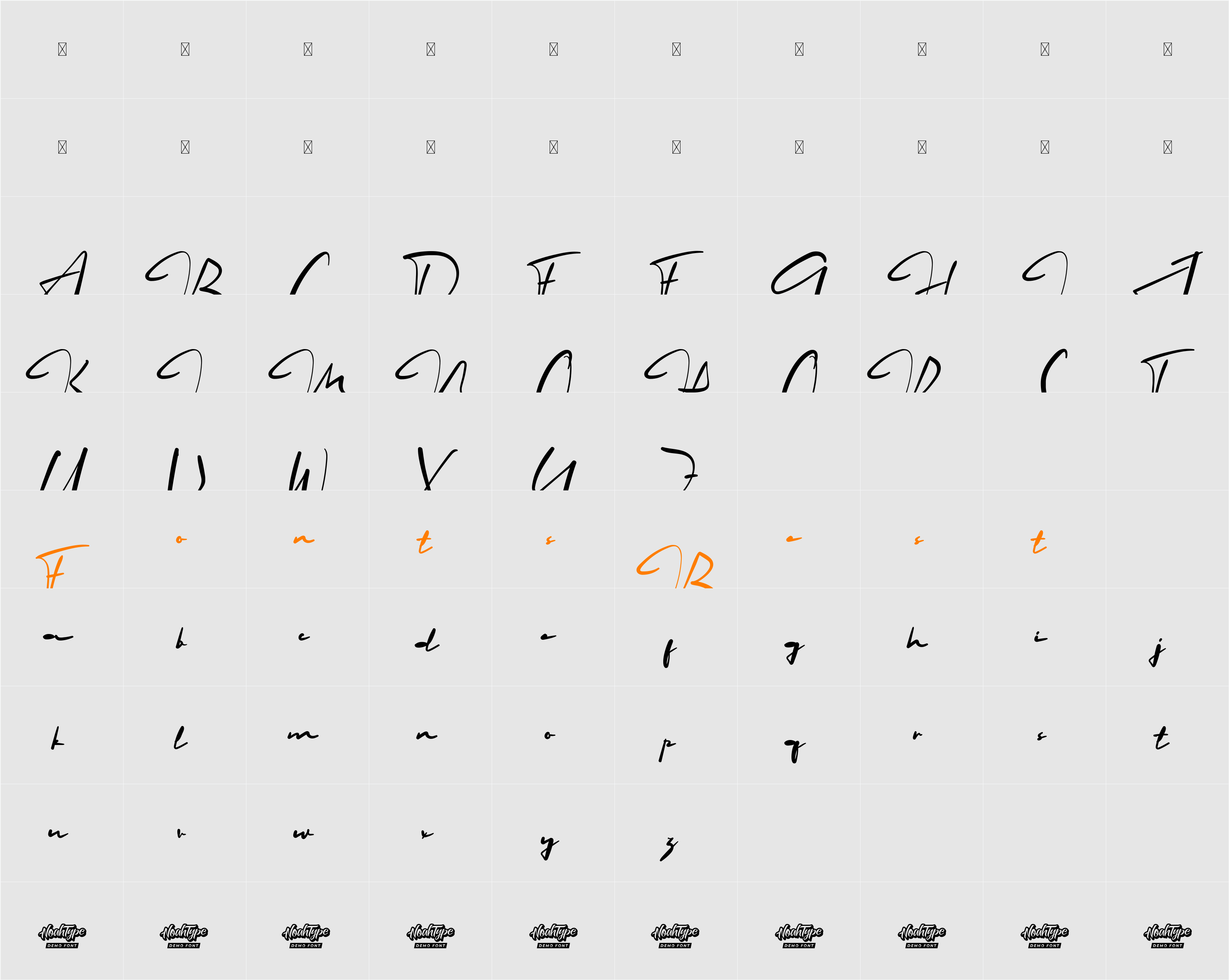Handle Pen Demo Character Map