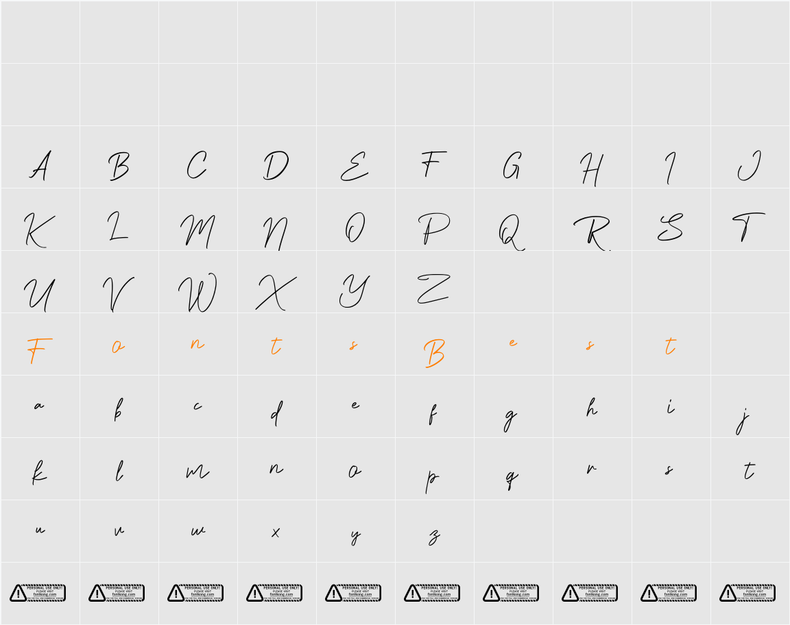 Malikha PERSONAL USE ONLY! Character Map