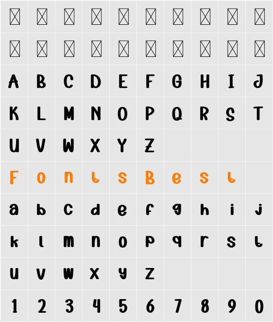 Candy Bulky Character Map