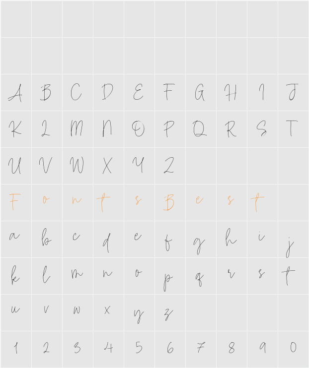Benedict Hamer Character Map