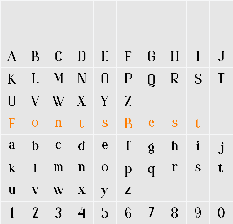 Veldapino Character Map