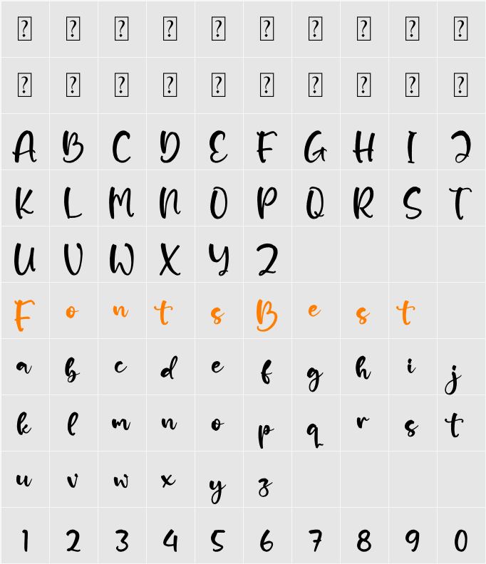 Balontte Character Map
