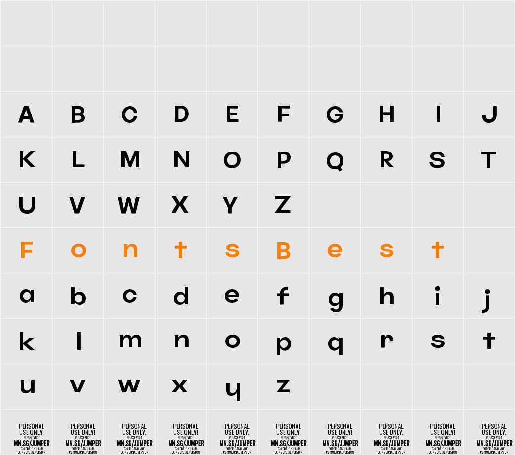 Jumper PERSONAL USE ONLY Character Map