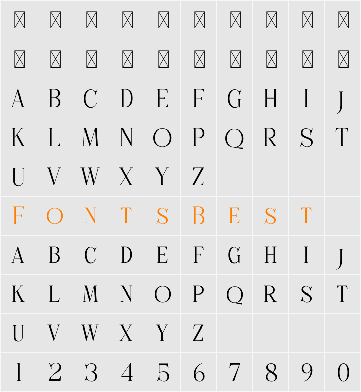 Florens Serif Character Map