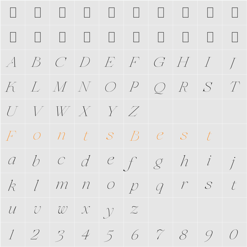 feonie Character Map