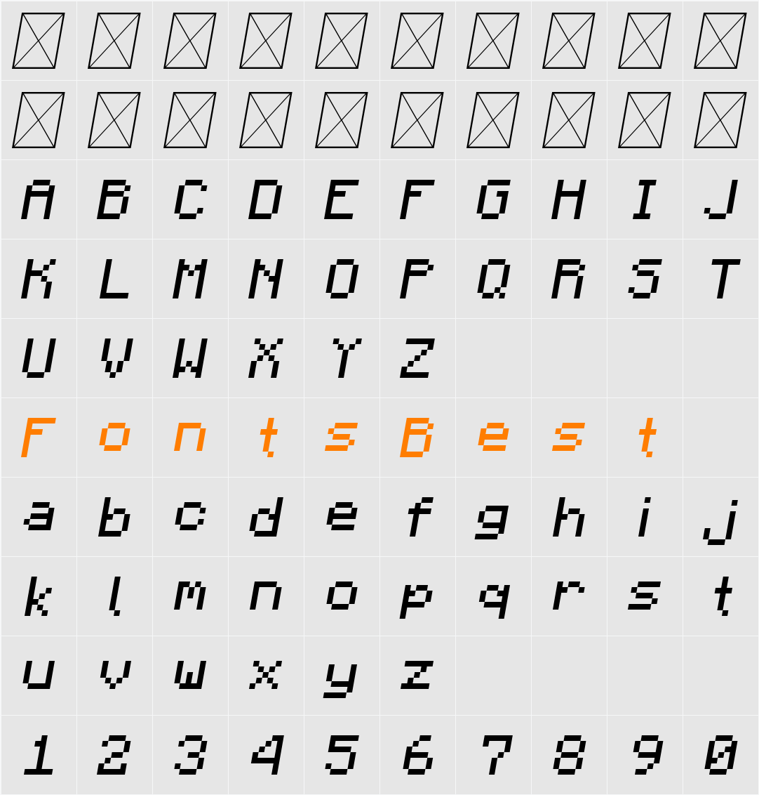 Minecraft Standard Character Map
