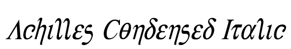 Achilles Condensed Italic Font Image