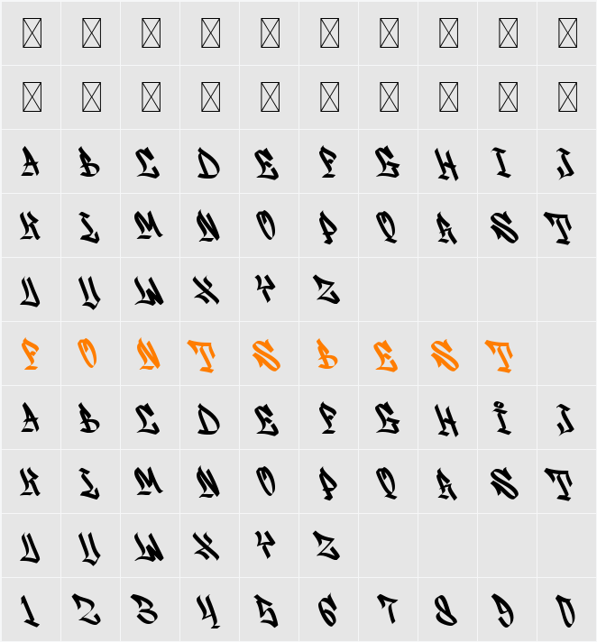 Wildside Character Map