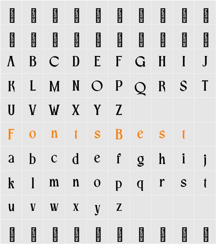 CRESTY Eighties Medium Character Map