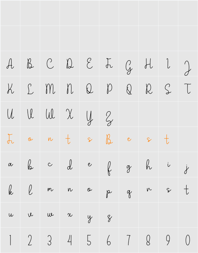 Grey Joy Character Map