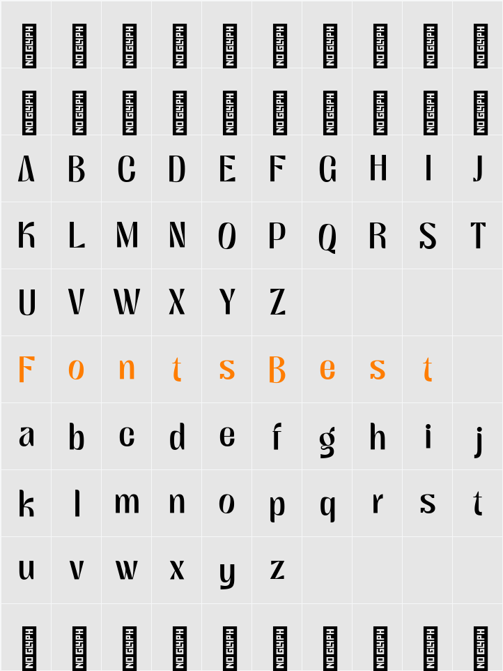 Satigof Medium Character Map