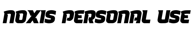 Noxis Personal Use Font Image