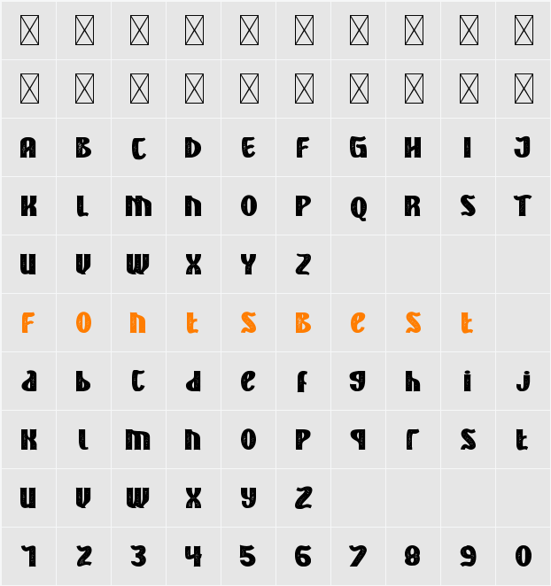 ALTERNOON Texture Character Map