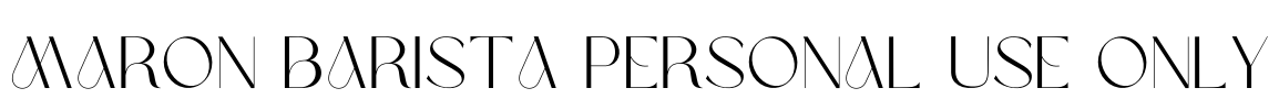 Maron Barista Personal Use Only Font Image