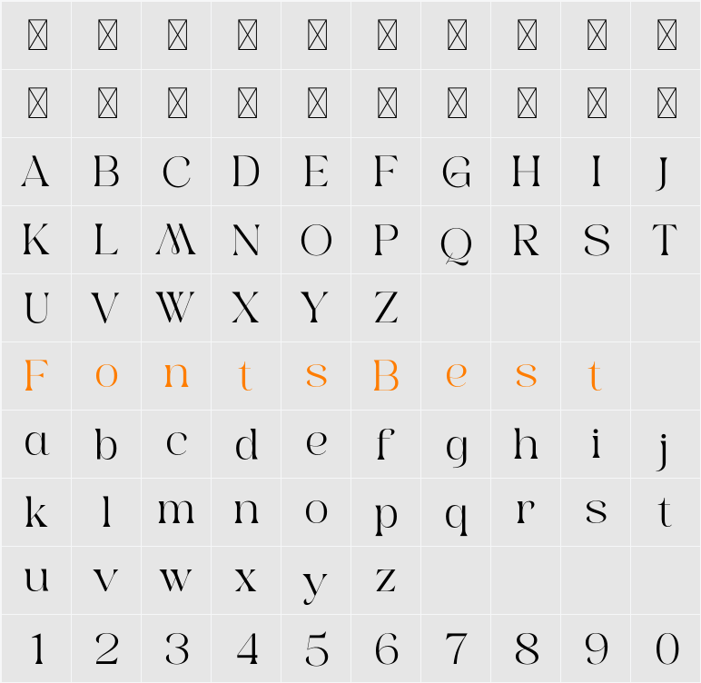 Imager Character Map