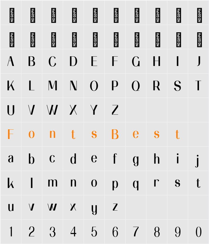 Angsert Personal Use Character Map