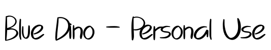 Blue Dino - Personal Use Font Image