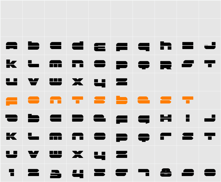 Delmoto Laser Character Map